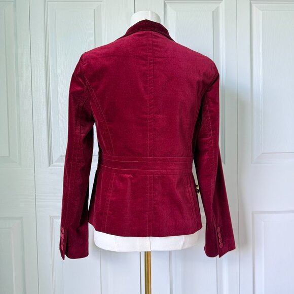 TALBOTS | Burgundy Velvet Blazer Sz 4 - Picture 2 of 5